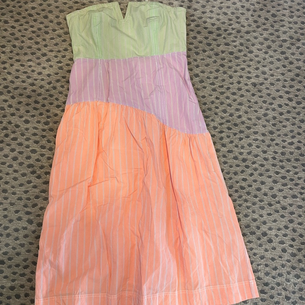 Maeve by Anthropologie Colorblock Strapless Dress
